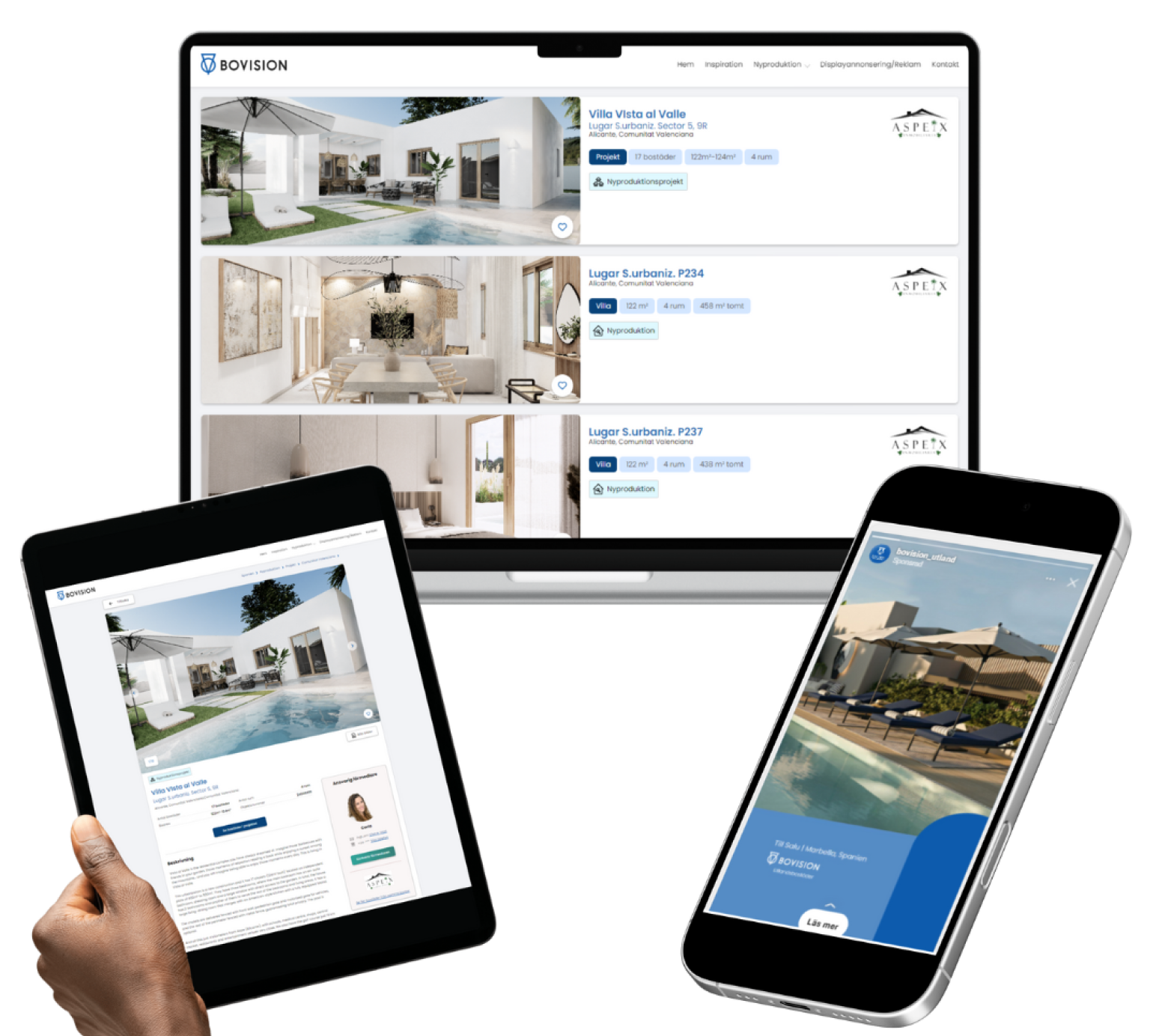 Bovision website displayed on multiple devices.